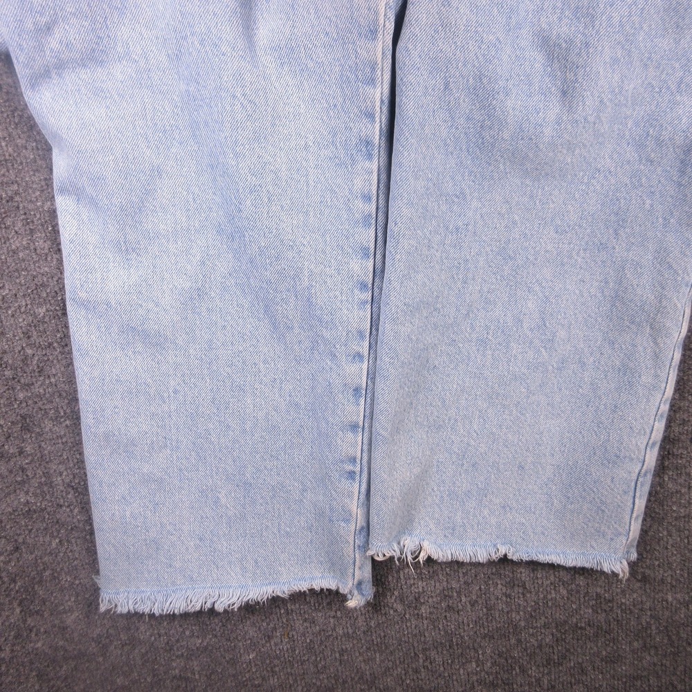 Zara Jeans Womens 10‎ Blue Mom Relaxed Fit Denim Light Wash Raw Hem High Rise - Picture 4 of 10